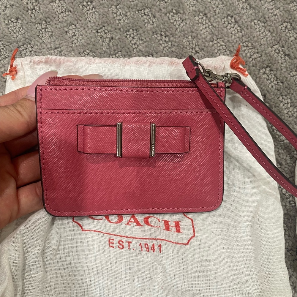 💕Coach Card Case ID Wristlet Wallet - Pink💕